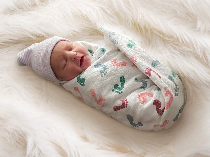 pill thing Baby Hospital Nursery Receiving Swaddling Blankets for Newborn Babies - Breathable 100% Cotton - Durable Hospital Quality - Generous Size (Baby Feet, 6 Pack) Kuddle Up - Image 1